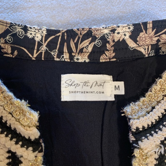 Floral Black and Cream Women's Dress - Picture 6 of 13